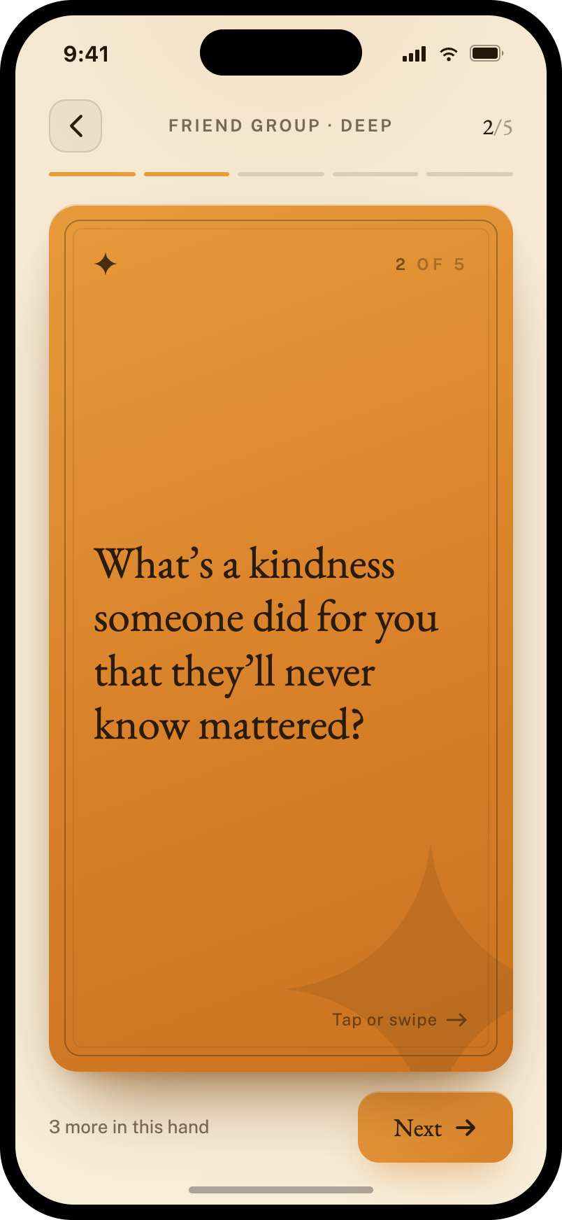 Catalyst — a question card
